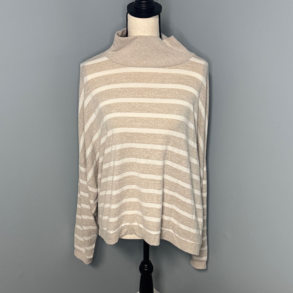 Lucky Brand Women's Beige Turtle Neck Sweater Sz Xl